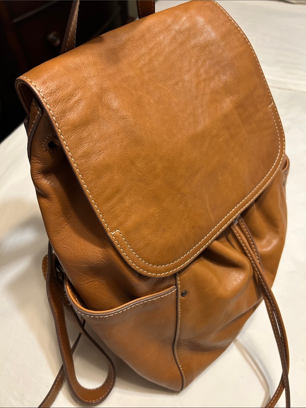 Frye Cognac Leather Backpack